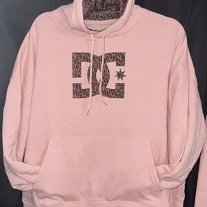 DC Pink Hoodie with Leopard Logo Womens xsmall new